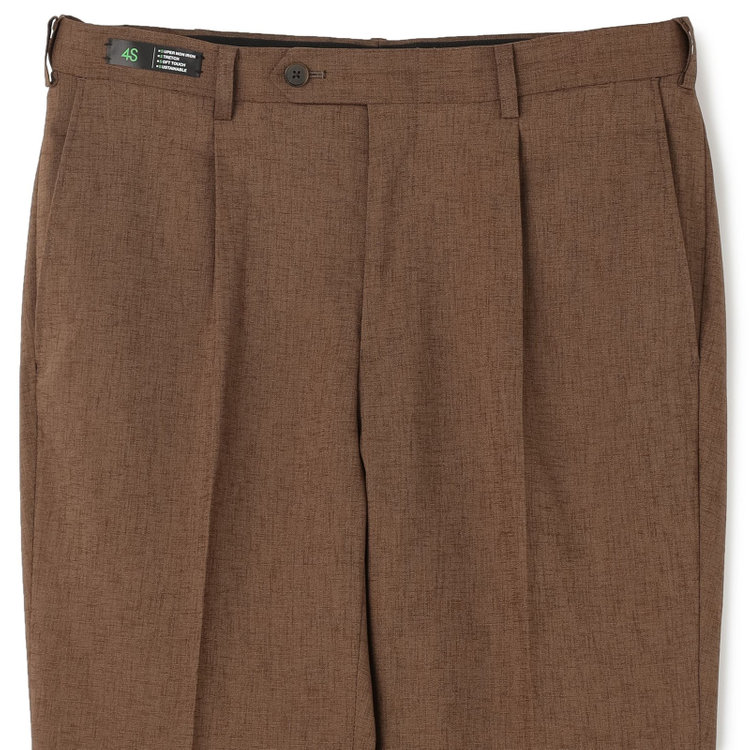シルバーライン 【RBC】【春夏】ポリエステル1タックテーパードパンツ/ブラウン/ウエストムーブ仕様/4S SUSTAINABILITY&ECOLOGY FABRIC/※裾上げ必要 茶中間