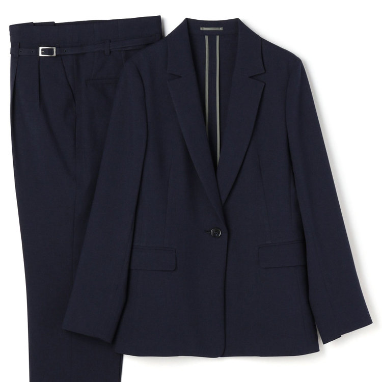 シルバーライン 【SILVER LINE】【年間】1釦シングルパンツスーツ/ネイビー/ウォッシャブル/Naturemier/4S SUSTAINABILITY&ECOLOGY FABRIC/※パンツ裾上げ済仕様 紺中間