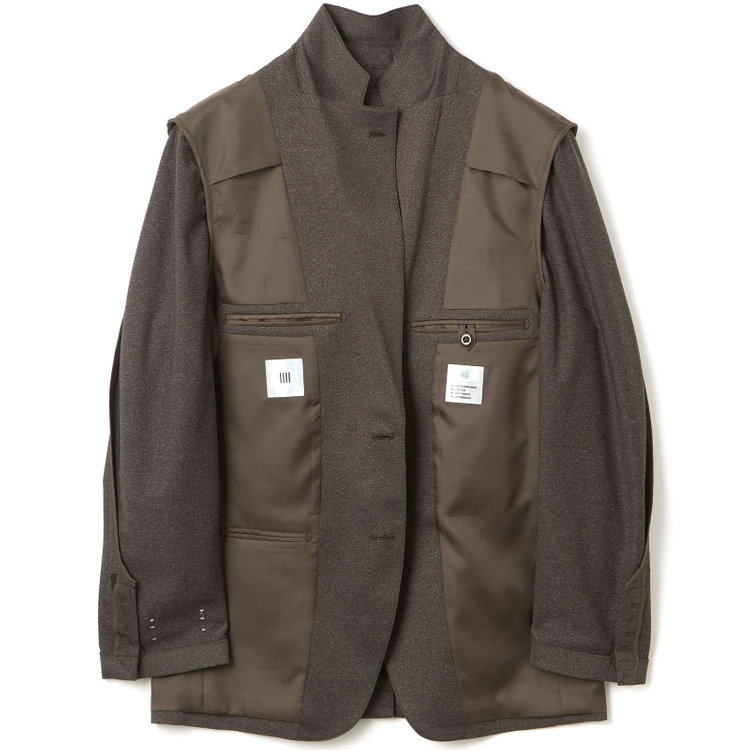 シルバーライン 【CLASSICO TAPERED】【春夏】2釦シングルジャケット/ブラウン/パッチポケット/4S SUSTAINABILITY&ECOLOGY FABRIC 茶濃色