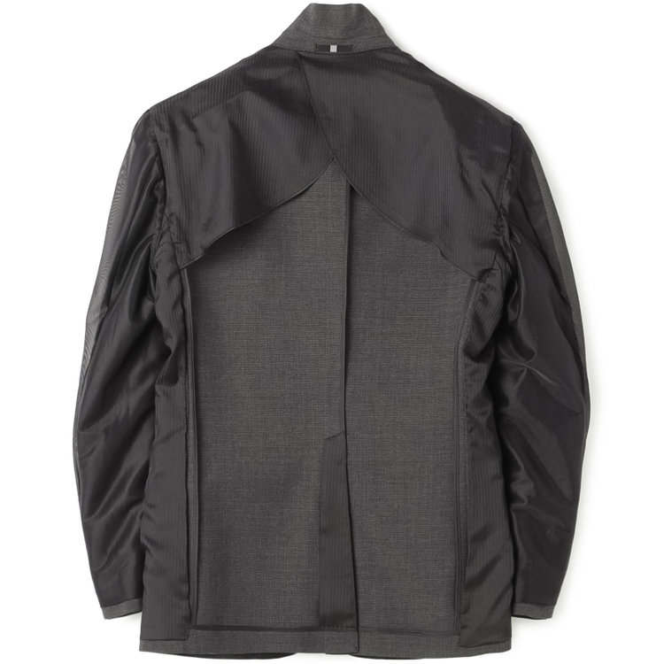 ブラックライン 【KSW】【春夏】2釦シングルスーツ 0タック/ダークグレー＆ブラック×ハウンドトゥース/ウォッシャブル/※裾上げ必要 グレー中間