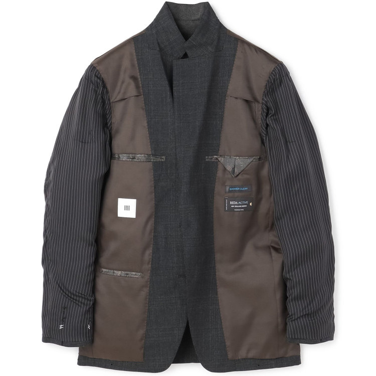 シルバーライン 【発送在庫あり】【CLASSICO TAPERED】【秋冬】2釦シングルスーツ 1タック/グレー×チェック/REDA ACTIVE/NEW ZEALAND MERINO/SHOWER CLEAN/※裾上げ必要 グレー濃色