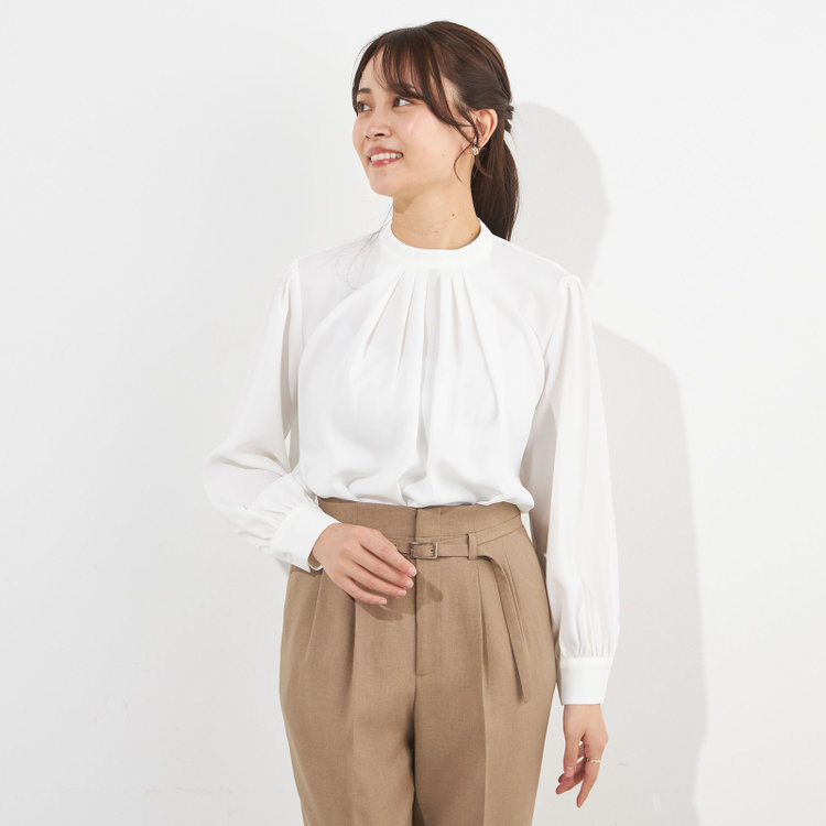 シルバーライン 【SILVER LINE/長袖】アクセ付きブラウス/ホワイト 白