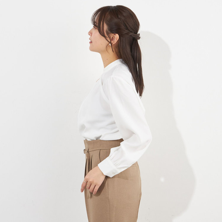 シルバーライン 【SILVER LINE/長袖】アクセ付きブラウス/ホワイト 白