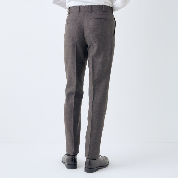 シルバーライン 【CLASSICO TAPERED】【春夏】3釦段返りシングルスーツ 2タック/ブラウン/パッチポケット/ウエストムーブ仕様/MARZOTTO/※パンツ裾直し必要 茶濃色