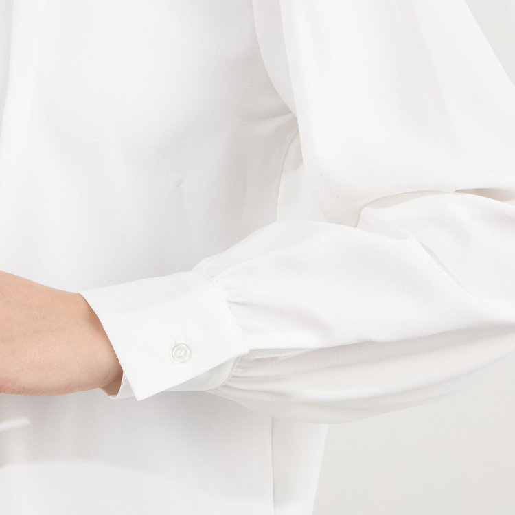 シルバーライン 【SILVER LINE/長袖】アクセ付きブラウス/ホワイト 白