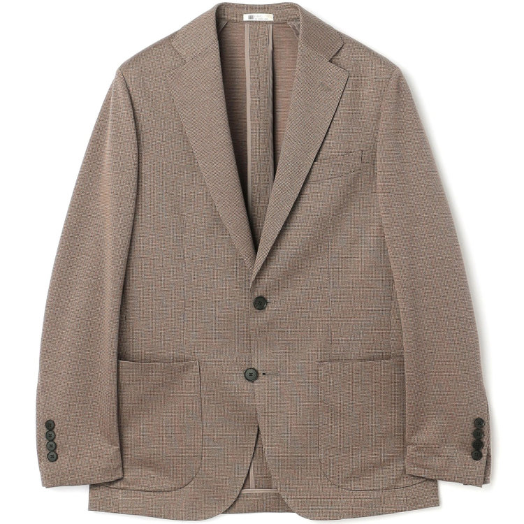 シルバーライン 【5DAYS CLOSET】【RBC】【春夏】2釦シングルジャケット/ブラウン×ハウンドトゥース/パッチポケット 茶中間
