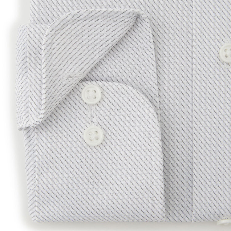 ブラックライン 【BLACK LINE】ホリゾンタルワイドカラーワイシャツ/グレー×ドビーツイル/「4S」スーパーノンアイロン・ストレッチ/Oil guard グレー中間