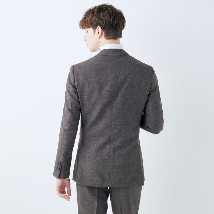 シルバーライン 【CLASSICO TAPERED】【春夏】3釦段返りシングルスーツ 2タック/ブラウン/パッチポケット/ウエストムーブ仕様/MARZOTTO/※パンツ裾直し必要 茶濃色