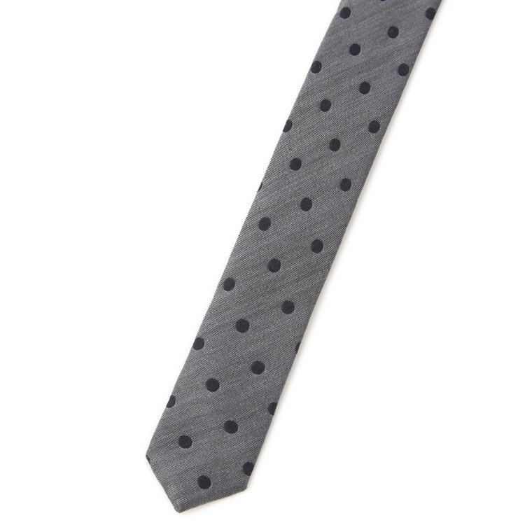 シルバーライン 【SILVER LINE】シルクウールドットネクタイ 8.5cm幅/シルバーグレー/Finest fabrics by COMO ITALY その他