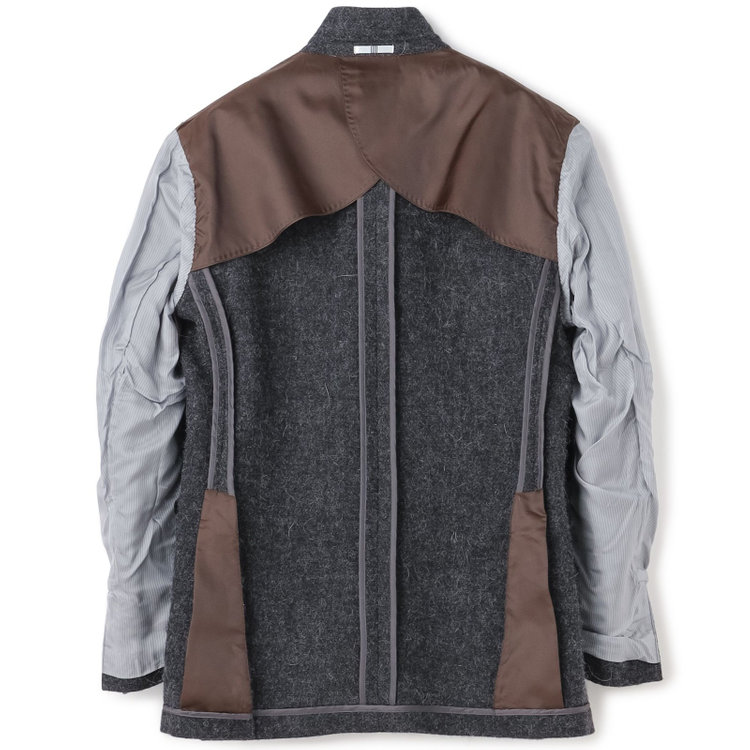シルバーライン 【発送在庫あり】【Just Loose】【秋冬】2釦ジャケット/グレー+ツイード/MALLALIEUS 1863 woven in englan グレー濃色
