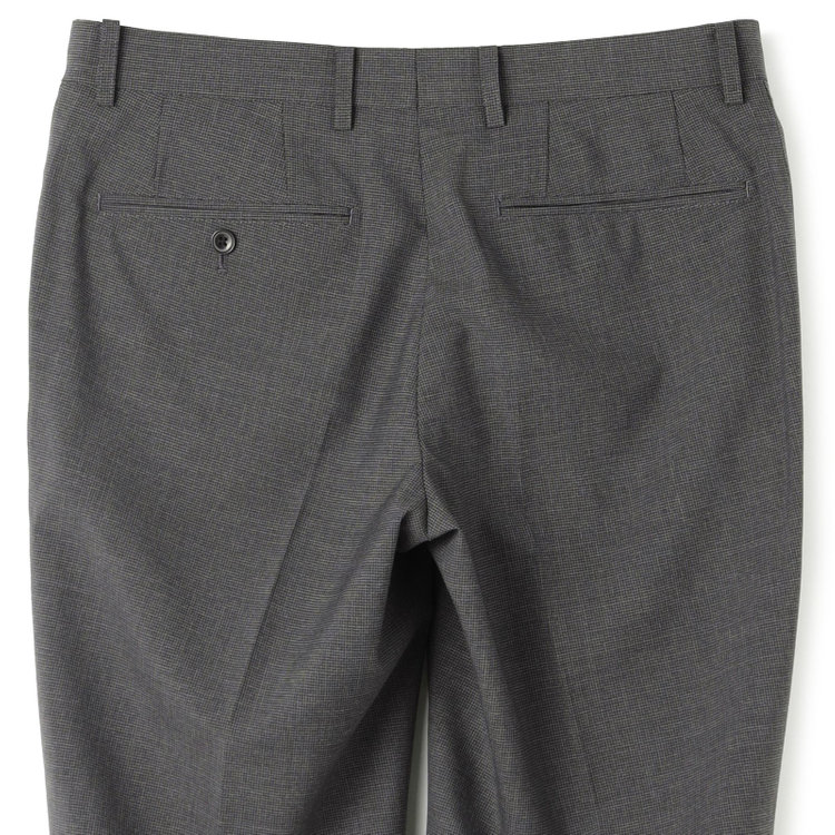 ブラックライン 【KSW】【春夏】2釦シングルスーツ 0タック/ダークグレー＆ブラック×ハウンドトゥース/ウォッシャブル/※裾上げ必要 グレー中間
