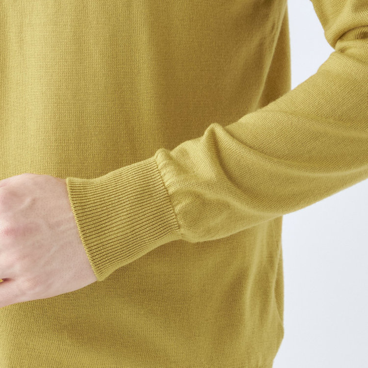 スーツセレクト 【RBC】【秋冬】ウールモックネックニットセーター/イエロー/ZEGNA BARUFFA/マシンウォッシャブル 黄中間