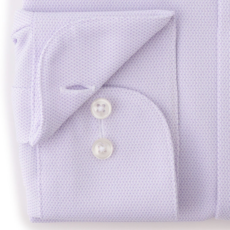 ブラックライン 【発送在庫あり】【BLACK LINE】ホリゾンタルワイドカラースナップダウンワイシャツ/パープル×ドビー/「4S」スーパーノンアイロン・ストレッチ 紫中間