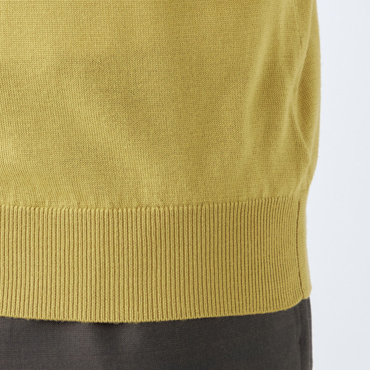スーツセレクト 【RBC】【秋冬】ウールモックネックニットセーター/イエロー/ZEGNA BARUFFA/マシンウォッシャブル 黄中間