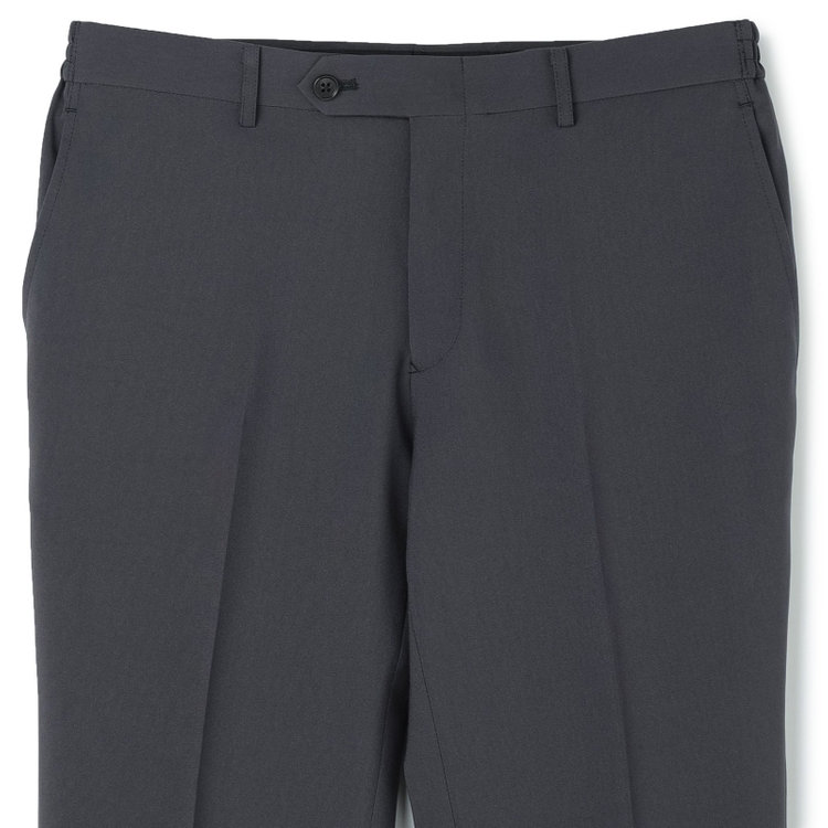 SUIT SELECT　アウトレット 【WEB限定/OUTLET/汚れ・キズ等有】【WEB限定】【発送在庫あり】【SLIM TAPERED】【年間】ウォッシャブル0タックテーパードパンツ/グレー/ウエストシャーリング仕様/裾上げ済仕様 グレー中間