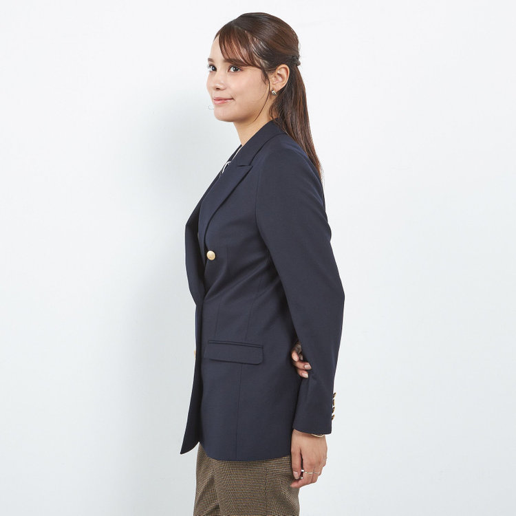 シルバーライン 【SILVER LINE】【秋冬】6釦2掛けダブルリミテッドブレザー/SUPER100'S/ネイビー×メタル釦 紺中間