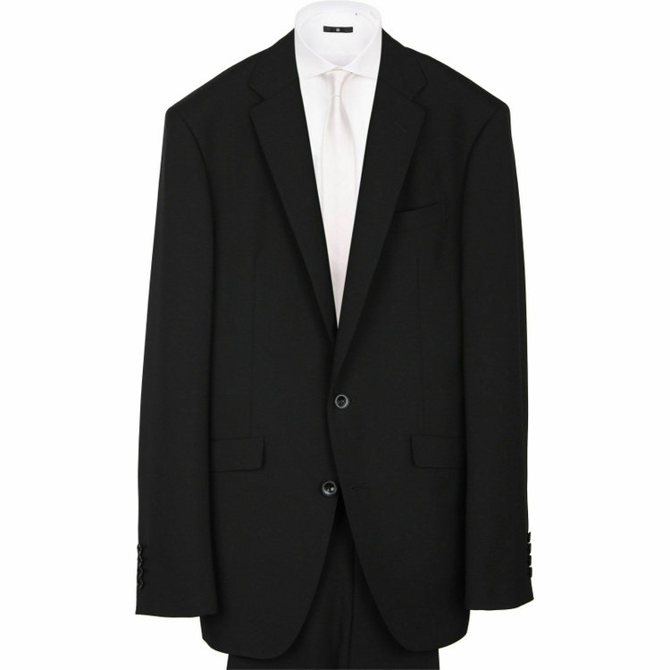 スーツセレクト 【WEB限定/OUTLET】【KSW】【年間】2釦シングルスーツ 0タック/ブラック×ソリッド/SUPER TOUGH 100's ブラック系(黒)