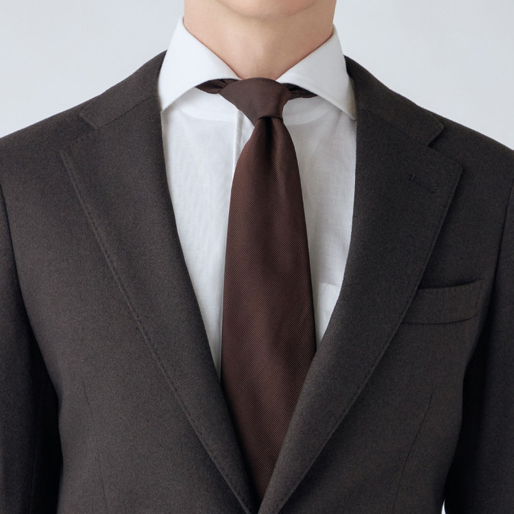 シルバーライン 【CLASSICO TAPERED】【秋冬】2釦ジャケット/ブラウン/パッチポケット/4S SUSTAINABILITY&ECOLOGY FABRIC 茶中間