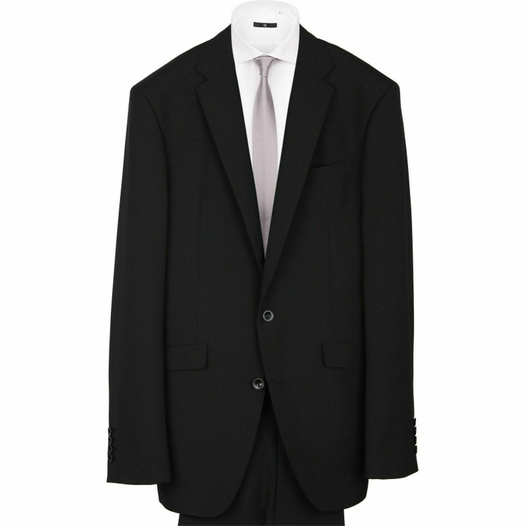 スーツセレクト 【WEB限定/OUTLET】【KSW】【年間】2釦シングルスーツ 0タック/ブラック×ソリッド/SUPER TOUGH 100's ブラック系(黒)