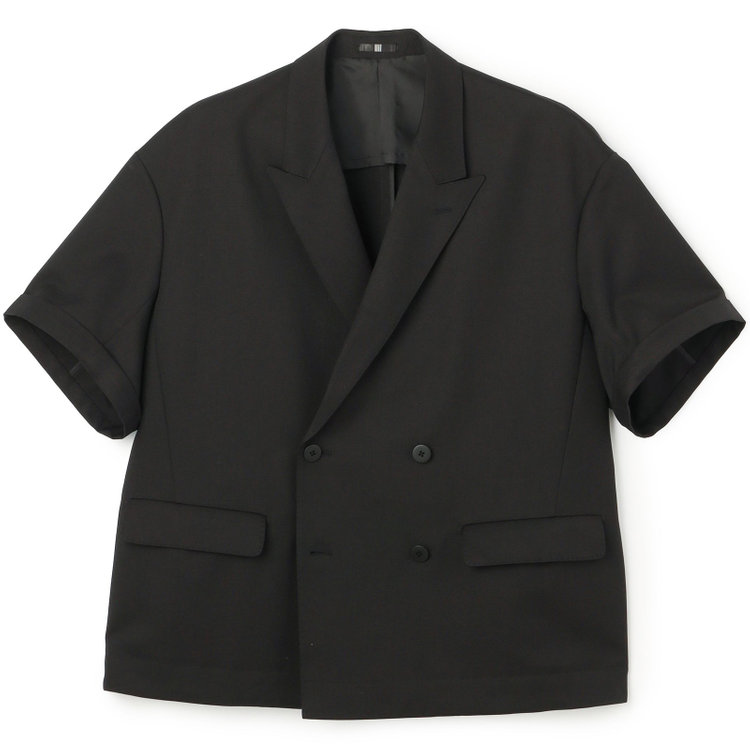 ブラックライン 「TailoredCasual」【春夏】ダブルブレストシャツジャケット/ブラック 黒