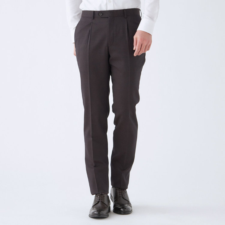 シルバーライン 【発送在庫あり】【CLASSICO TAPERED】【年間】2釦シングルスリーピーススーツ 1タック/ブラウン/※裾上げ必要 茶中間