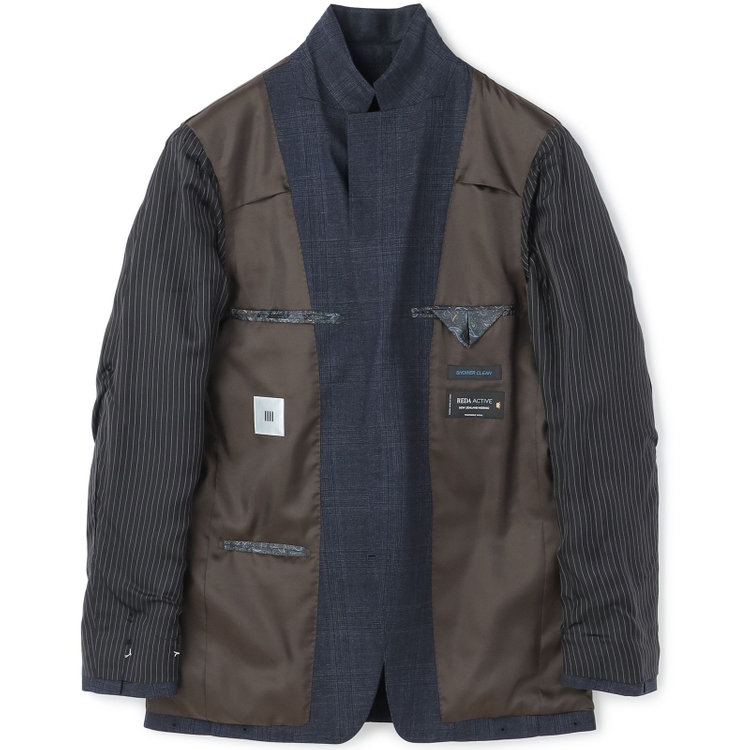 シルバーライン 【発送在庫あり】【CLASSICO TAPERED】【秋冬】2釦シングルスーツ 1タック/ネイビー×チェック/REDA ACTIVE/NEW ZEALAND MERINO/SHOWER CLEAN/※裾上げ必要 紺濃色