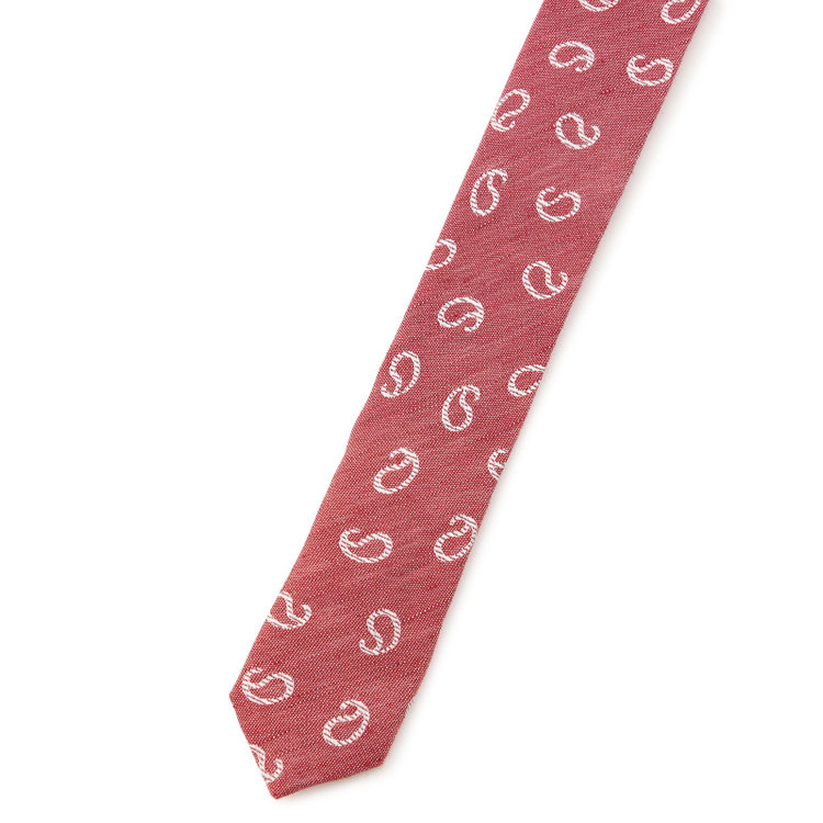 シルバーライン 【SILVER LINE】シルクリネンペイズリーネクタイ 8.5cm幅/ワイン/Finest fabrics by COMO ITALY その他