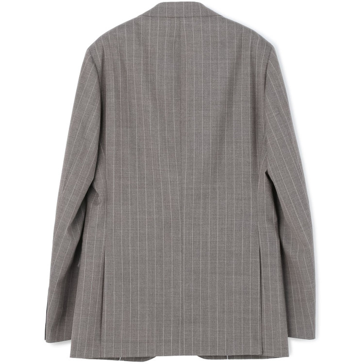 シルバーライン 【CLASSICO TAPERED】【春夏】3釦段返りシングルスーツ 2タック/グレージュ×ストライプ/ウエストムーブ/NEW ZEALAND WOOL MIX/※裾上げ必要 グレー中間