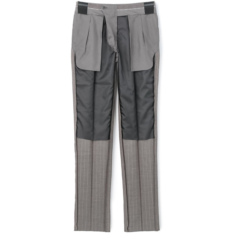 シルバーライン 【CLASSICO TAPERED】【春夏】3釦段返りシングルスーツ 2タック/グレージュ×ストライプ/ウエストムーブ/NEW ZEALAND WOOL MIX/※裾上げ必要 グレー中間