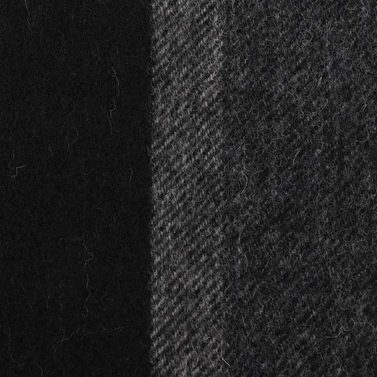 ソノタ ウールカシミヤマフラー/ブラック＆グレー×ストライプ/ウォシャブル/30cm×170cm グレー中間