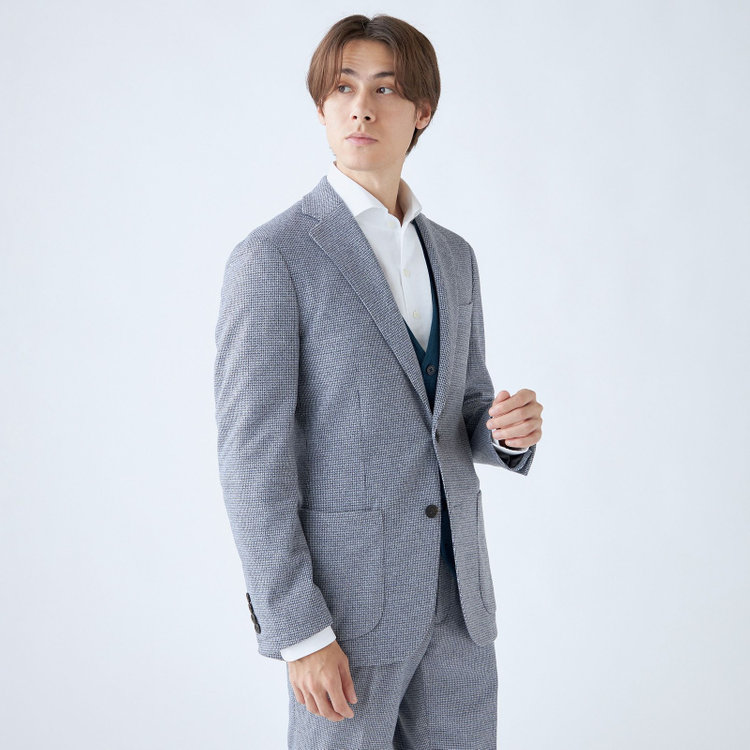 シルバーライン 【RBC】【秋冬】2釦ジャケット/グレー×チェック/パッチポケット/4S SUSTAINABILITY&ECOLOGY FABRIC グレー濃色