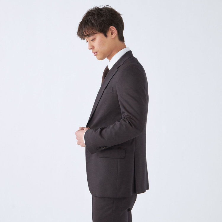 シルバーライン 【発送在庫あり】【CLASSICO TAPERED】【年間】2釦シングルスリーピーススーツ 1タック/ブラウン/※裾上げ必要 茶中間