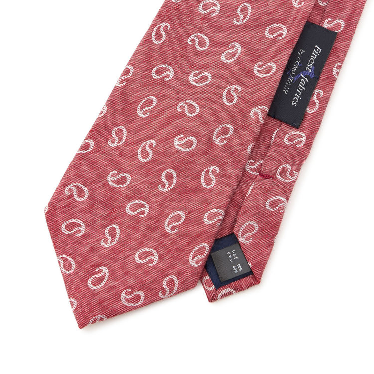 シルバーライン 【SILVER LINE】シルクリネンペイズリーネクタイ 8.5cm幅/ワイン/Finest fabrics by COMO ITALY その他