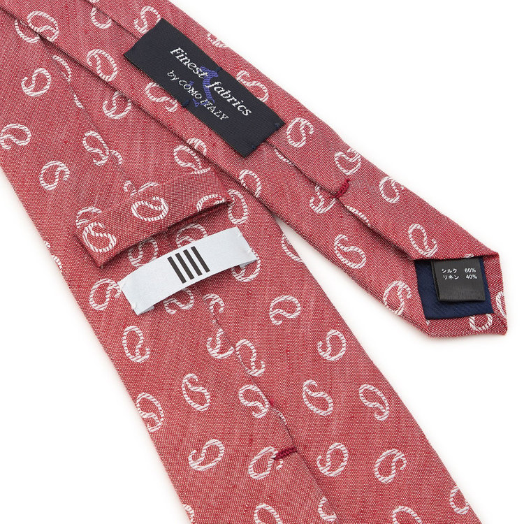 シルバーライン 【SILVER LINE】シルクリネンペイズリーネクタイ 8.5cm幅/ワイン/Finest fabrics by COMO ITALY その他