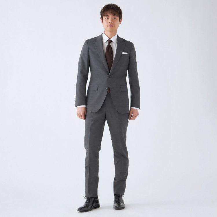 シルバーライン 【CLASSICO TAPERED】【年間】2釦シングルスーツ 1タック/グレー/パンツウォシャブル/※裾上げ必要 グレー中間