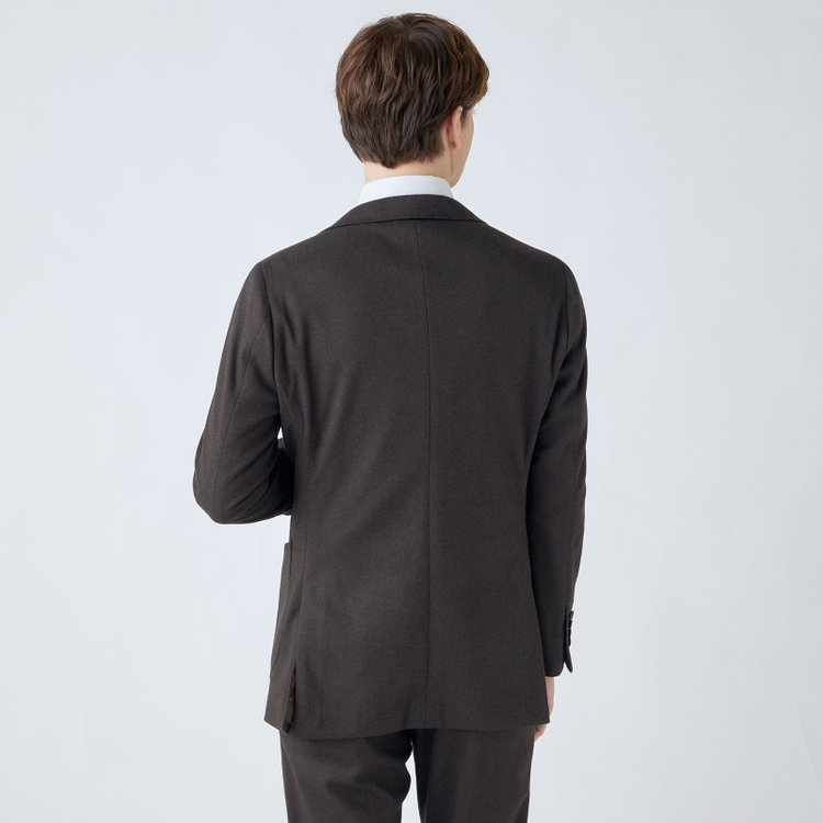 シルバーライン 【CLASSICO TAPERED】【秋冬】2釦ジャケット/ブラウン/パッチポケット/4S SUSTAINABILITY&ECOLOGY FABRIC 茶中間