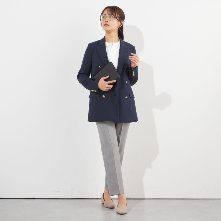 シルバーライン 【SILVER LINE】【春夏】6釦2掛けダブルブレザー/4S SUSTAINABILITY&ECOLOGY FABRIC/ネイビー×メタル釦 紺中間