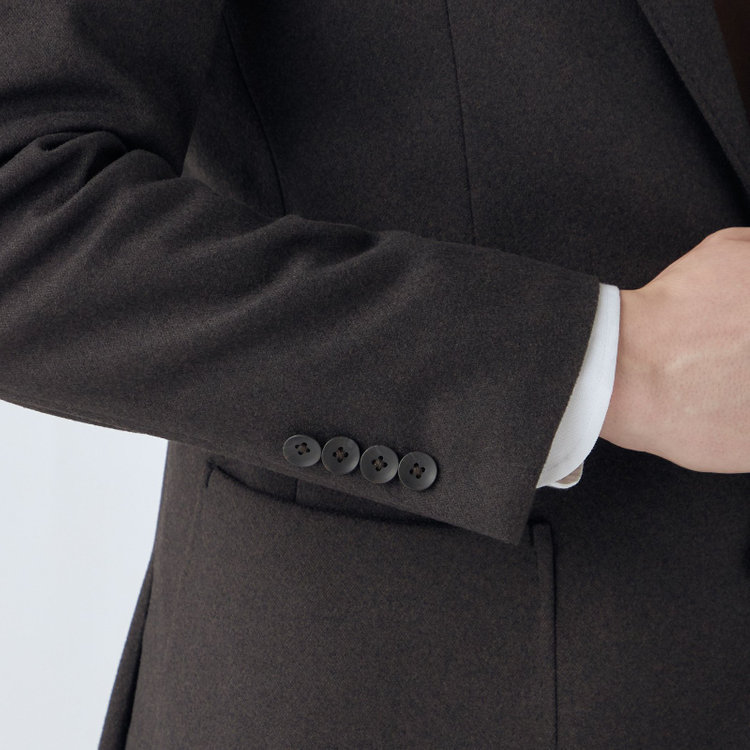 シルバーライン 【CLASSICO TAPERED】【秋冬】2釦ジャケット/ブラウン/パッチポケット/4S SUSTAINABILITY&ECOLOGY FABRIC 茶中間