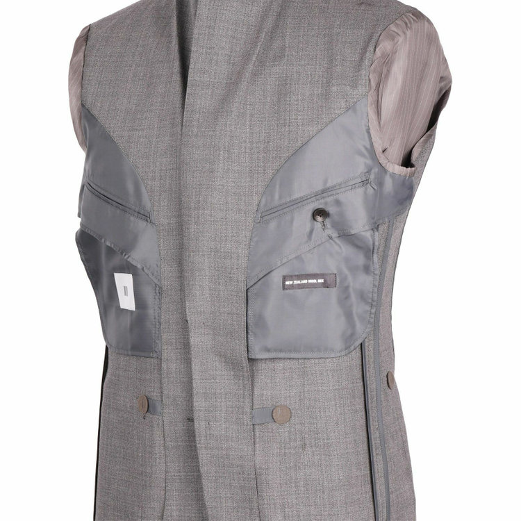 スーツセレクト 【WEB限定/OUTLET】【CLASSICO TAPERED】【春夏】3釦段返りシングルスーツ 2タック/グレー/パッチポケット＆サイドAJ/NEW ZEALAND WOOL MIX グレー系(灰)