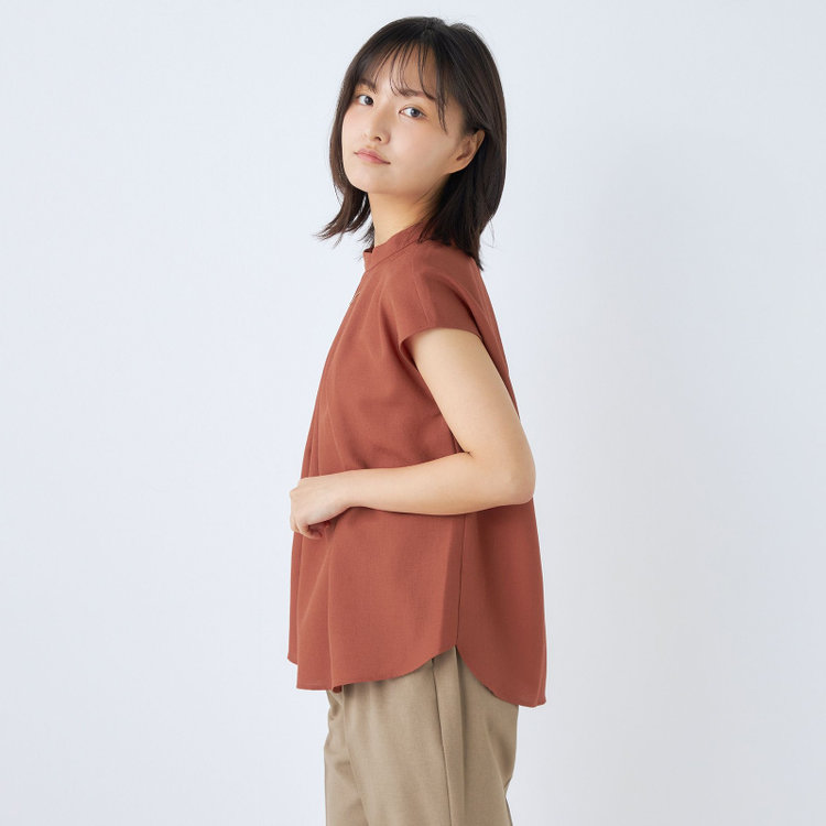 シルバーライン  【SL】アクセ付きフレンチ袖/オレンジ 橙中間