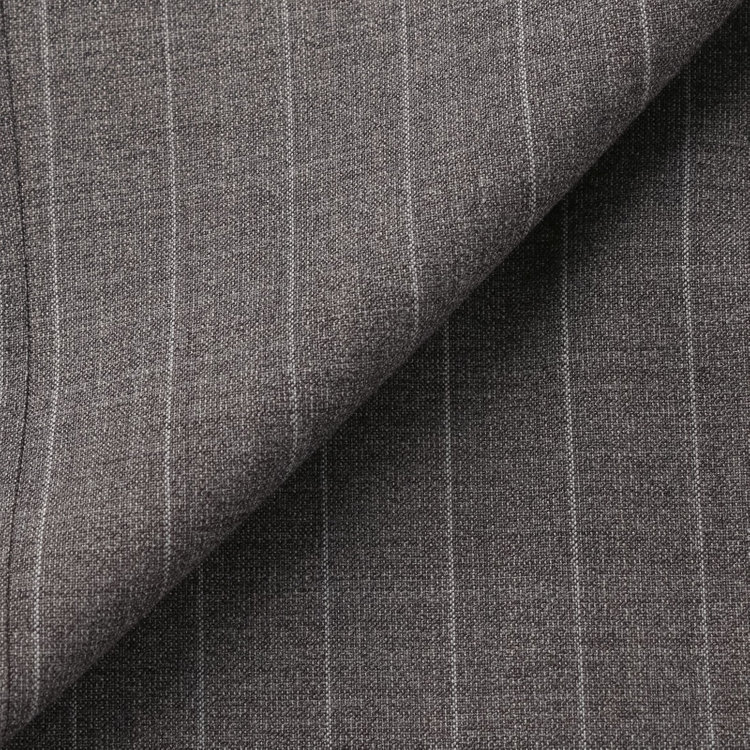 シルバーライン 【CLASSICO TAPERED】【春夏】3釦段返りシングルスーツ 2タック/グレージュ×ストライプ/ウエストムーブ/NEW ZEALAND WOOL MIX/※裾上げ必要 グレー中間