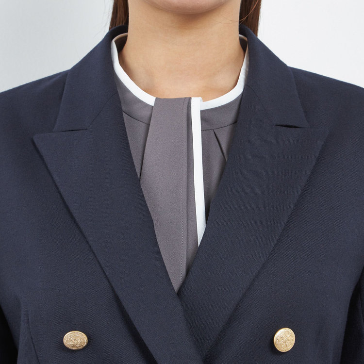 シルバーライン 【SILVER LINE】【秋冬】6釦2掛けダブルリミテッドブレザー/SUPER100'S/ネイビー×メタル釦 紺中間