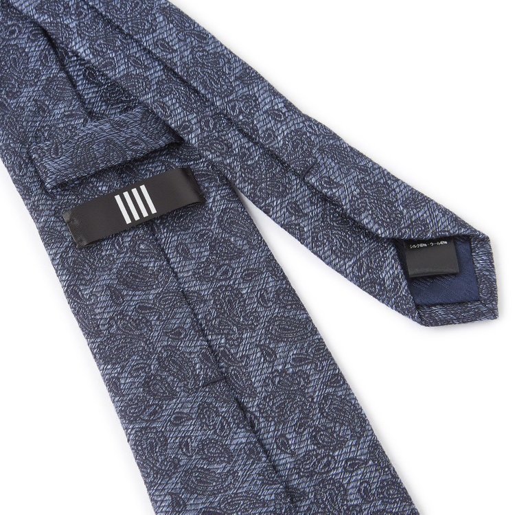 ブラックライン 【BL】シルクコットンペイズリーネクタイ 7.5cm幅/ブルー その他