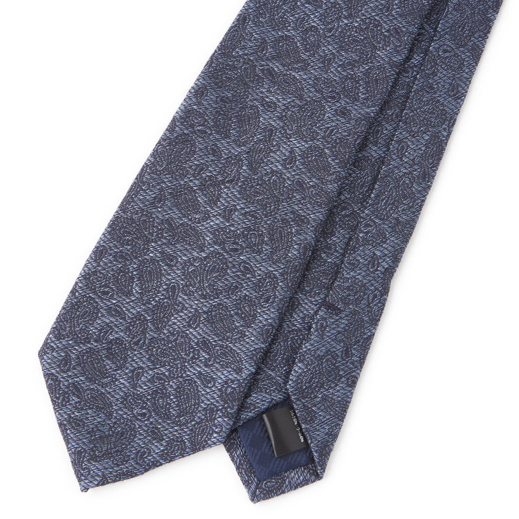 ブラックライン 【BL】シルクコットンペイズリーネクタイ 7.5cm幅/ブルー その他