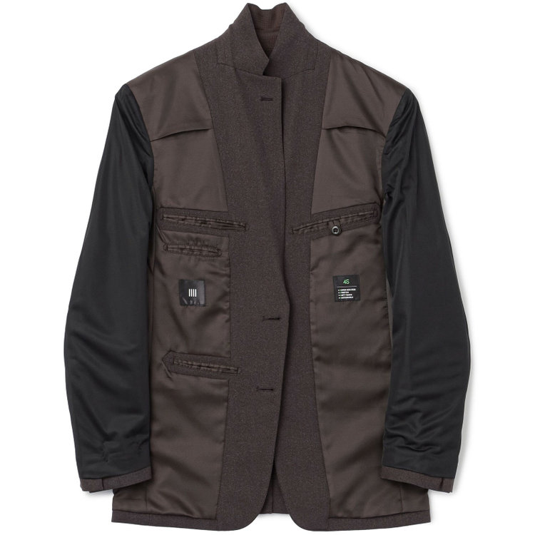 ブラックライン 【SLIM TAPERED_2】【年間】2釦シングルスーツ 0タック/ブラウン/ウエストシャーリング/4S SUSTAINABILITY&ECOLOGY FABRIC/ウォッシャブル/※パンツ裾上げ済仕様 茶中間