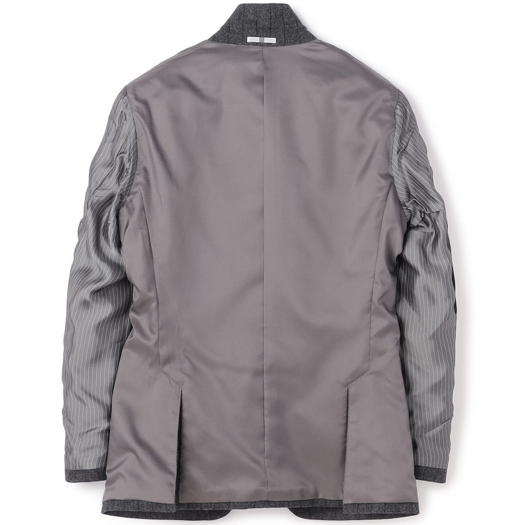 シルバーライン 【CLASSICO TAPERED】【秋冬】2釦シングルスーツ 1タック/グレー×ストライプ/RE:NEWOOL/※裾上げ必要 紺中間