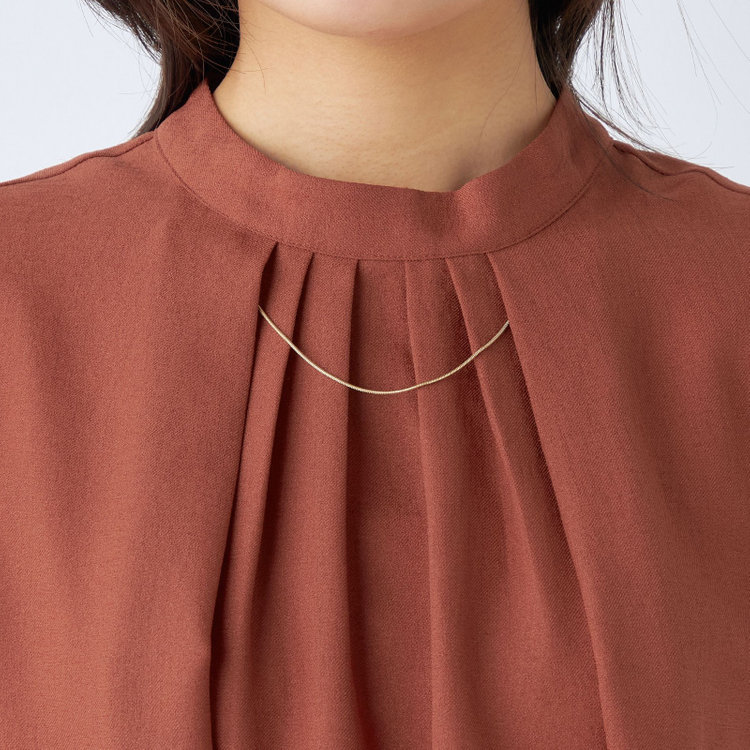 シルバーライン  【SL】アクセ付きフレンチ袖/オレンジ 橙中間