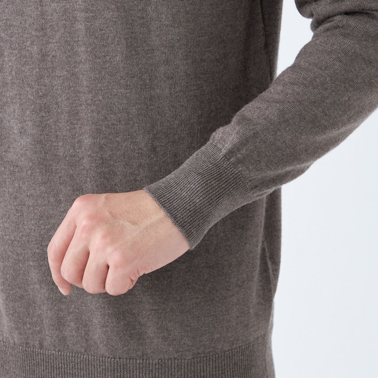 スーツセレクト 【RBC】【秋冬】ウール100％タートルネックニットセーター/ブラウン/ZEGNA BARUFFA/マシンウォッシャブル 茶中間