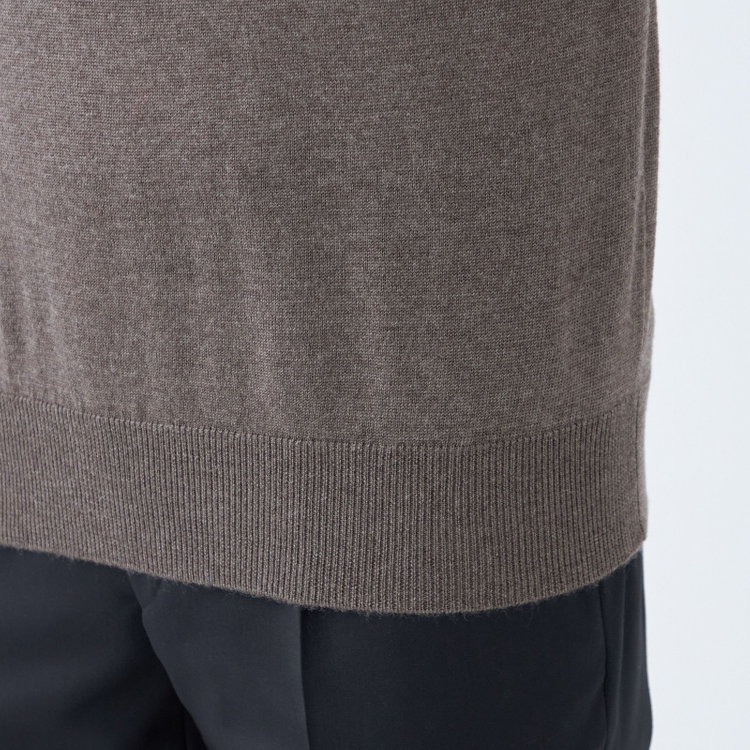 スーツセレクト 【RBC】【秋冬】ウール100％タートルネックニットセーター/ブラウン/ZEGNA BARUFFA/マシンウォッシャブル 茶中間