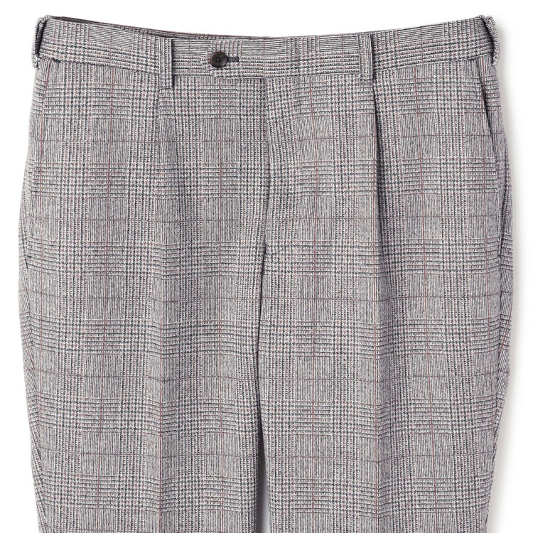 シルバーライン 【5DAYS CLOSET】【RBC】【秋冬】1タックテーパードパンツ/ブラウン×チェック/ウエストムーブ/※裾上げ必要 茶中間